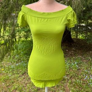 Lime green stretchy top